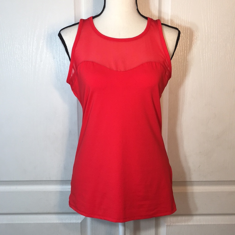 Fabletics red tank top with mesh on chest & back - Picture 1 of 3